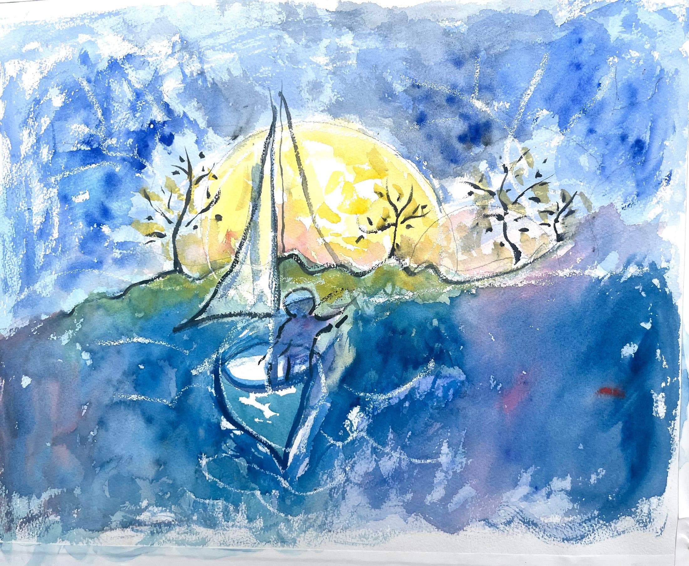 Untitled watercolour painting by Bill Whyte (13)